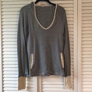 Roxy V-Neck Striped Hoodie
